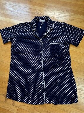 Polka Dot Navy Short-Sleeve Women's Pajama Set